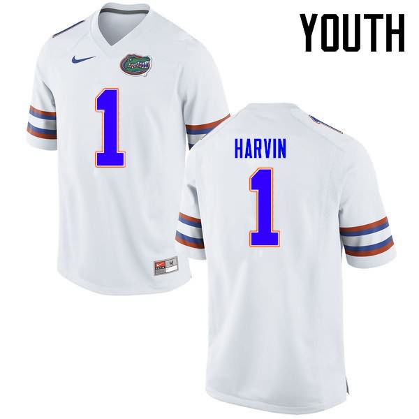 NCAA Florida Gators Percy Harvin Youth #1 Nike White Stitched Authentic College Football Jersey NWC4364FO